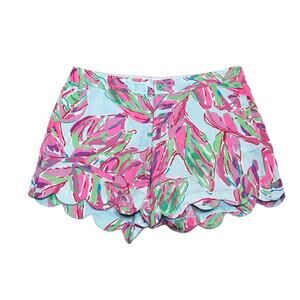Lilly Pulitzer Buttercup Shorts Size 6 In The Bias Floral Blue Pink White
